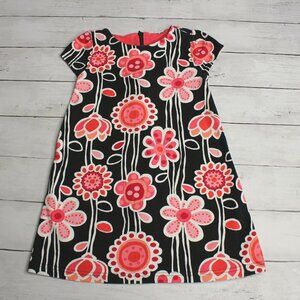 Gymboree Vintage Girl's Dress Size 4 Black Coral Purrfectly Fabulous